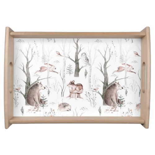 Watercolor Forest Animals Serving Tray