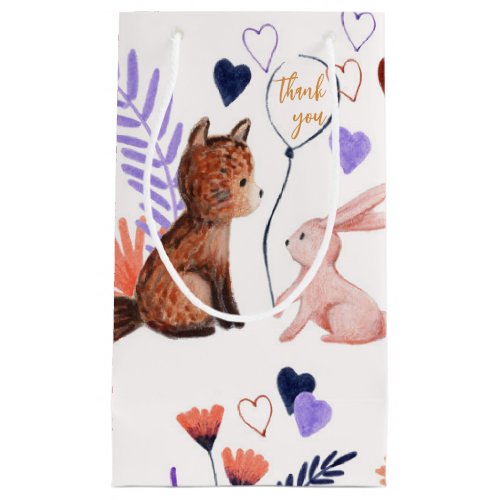 Watercolor Forest Animals Thank You Favor Gift Bag