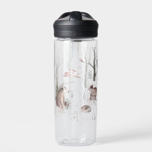 Watercolor Forest Animals  Water Bottle
