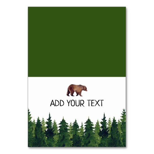 Watercolor Forest Bear Buffet Card 