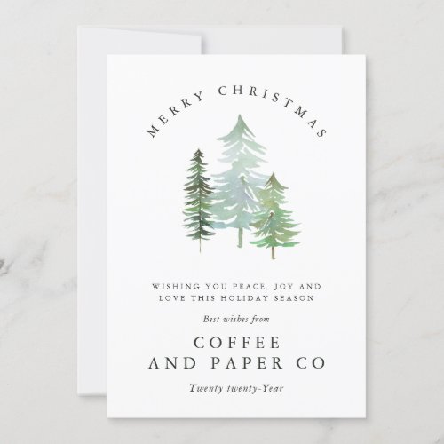 Watercolor forest corporate Christmas Holiday Card