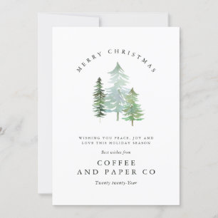Watercolor forest corporate Christmas Holiday Card