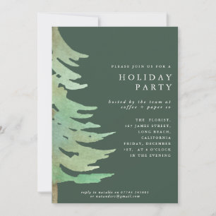 Watercolor forest corporate party invitation