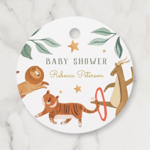 Watercolor forest cute animal Baby shower Favor Ta Favor Tags