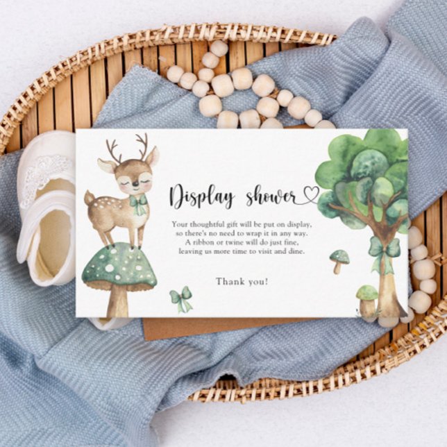 Watercolor forest deer display shower card (Creator Uploaded)