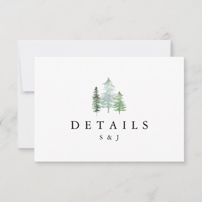 Watercolor forest details card (Front)