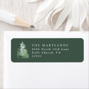 Watercolor forest elegant minimal family label