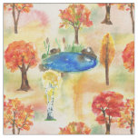 Watercolor forest fabric