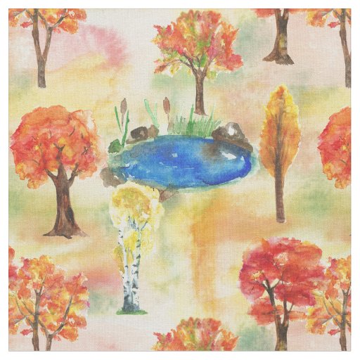 Watercolor forest fabric