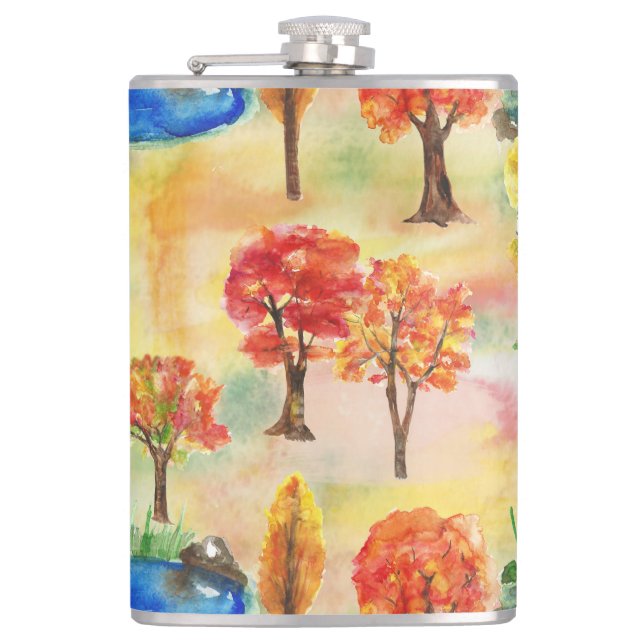 Watercolor forest flask (Front)