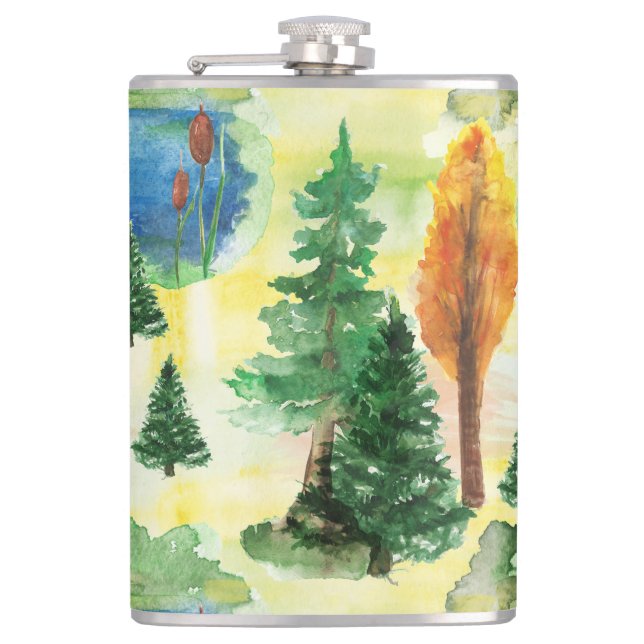 Watercolor forest flask (Front)