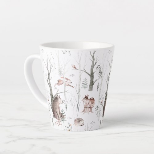 Watercolor Forest Friends Baby Shower Latte Mug