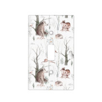 Watercolor Forest Friends Baby Shower Light Switch Cover