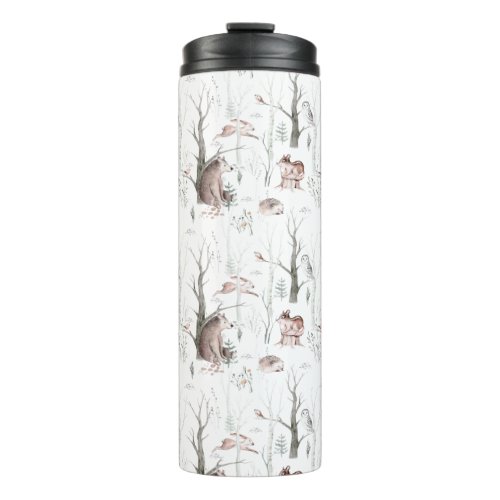 Watercolor Forest Friends Baby Shower Thermal Tumbler