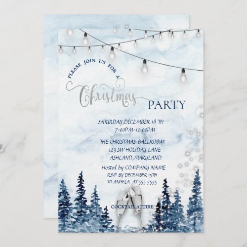 Watercolor Forest Glass Company Christmas Party Invitation