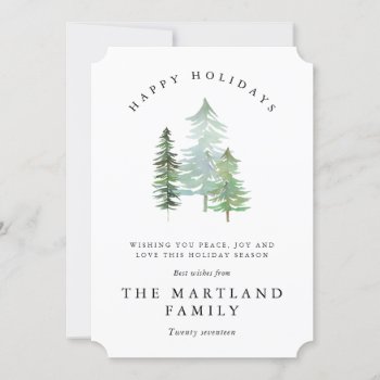 Watercolor Forest-happy Holidays (photograph) Holiday Card by Stacy_Cooke_Art at Zazzle