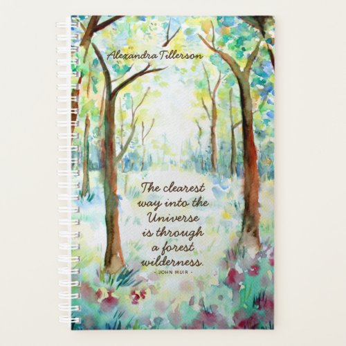 Watercolor Forest Inspirational Quote Day Planner