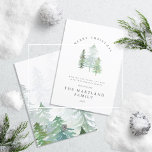Watercolor forest Merry Christmas Holiday Card<br><div class="desc">A elegant,  nature themed holiday design. Part of a collection. With elegant text and beautiful watercolor forest design.</div>