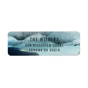Watercolor forest Mountains Return Address  Label