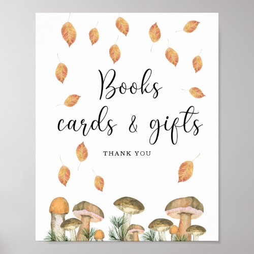 Watercolor forest mushrooms books cards and gifts poster