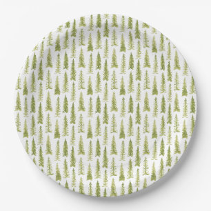 Watercolor Forest Paper Plates