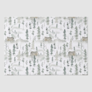 Watercolor Forest Pattern Tissue Paper