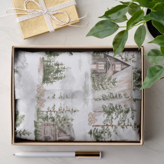 Watercolor Forest Pattern Tissue Paper (Gift)
