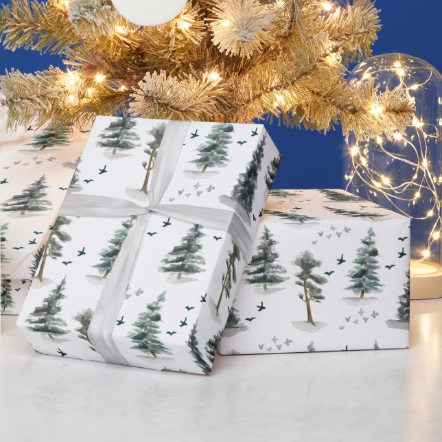 Watercolor Forest Pattern  Wrapping Paper (Holidays)