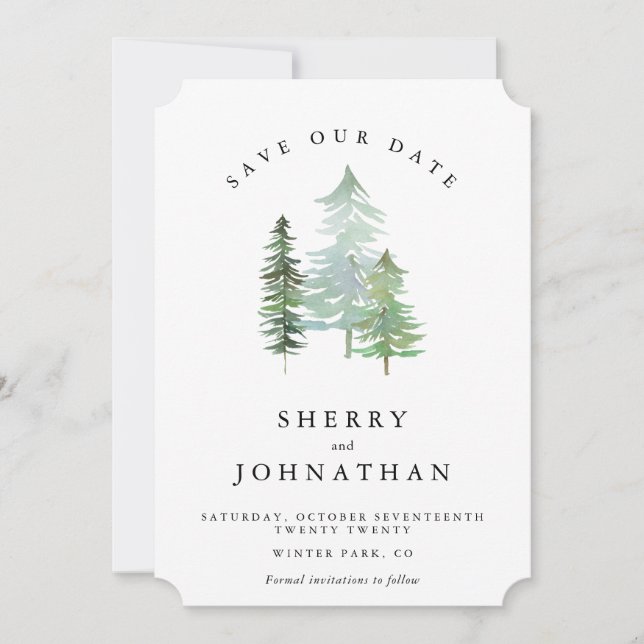 WATERCOLOR FOREST SAVE THE DATE (Front)