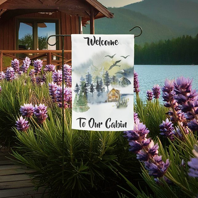 Watercolor forest scene  garden flag (Creator Uploaded)