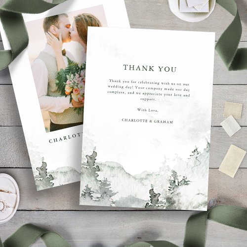 Watercolor Forest Thank You Card