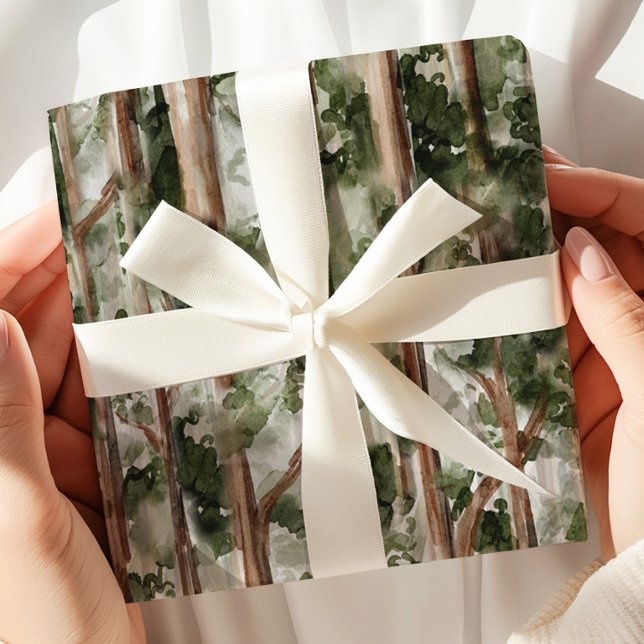 Watercolor Forest Tree Wrapping Paper (Creator Uploaded)