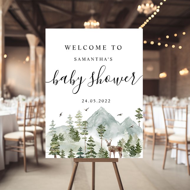 Watercolor Forest | Trees And Deer  Foam Board (Creator Uploaded)