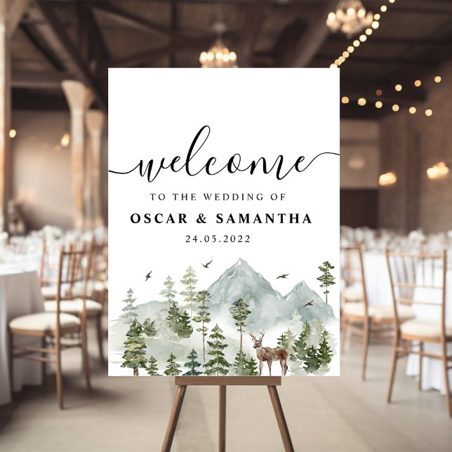 Watercolor Forest | Trees And Deer |  Foam Board (Creator Uploaded)