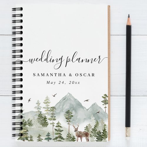 Watercolor Forest  Trees And Deer  Planner