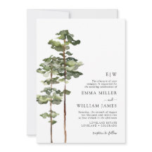 Watercolor Forest Wedding Invitation