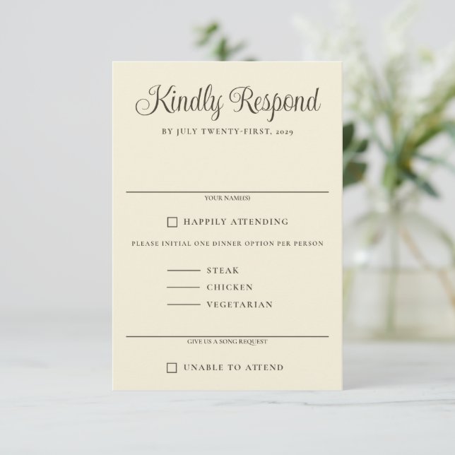Watercolor Forest Wedding RSVP Card (Standing Front)