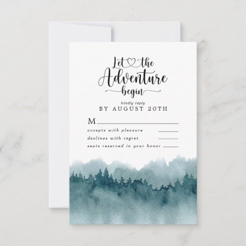 Watercolor Forest Wedding RSVP Response Card