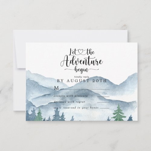 Watercolor Forest Wedding RSVP Response Card