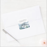 Watercolor Forest Wedding Stickers<br><div class="desc">Elegant rustic watercolor mountains and forest scene wedding return address label stickers, featuring lush blue and green trees and mountains with a script text: let the adventure begin. For those who love a romantic dreamy woodland vibe for their ceremony and celebration. To see the full collection of matching materials for...</div>