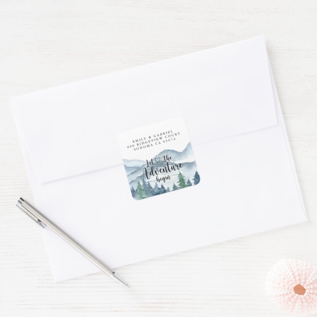 Watercolor Forest Wedding Stickers (Envelope)