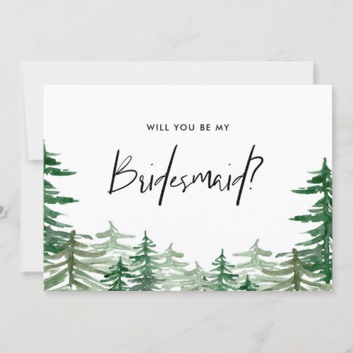 Watercolor Forest Will You Be My Bridesmaid