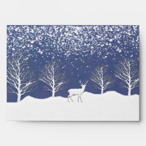 Watercolor forest winter scene envelope