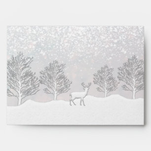 Watercolor forest winter scene envelope