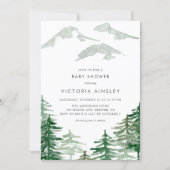 Watercolor Forest Winter Woodland Baby Shower Invitation (Front)