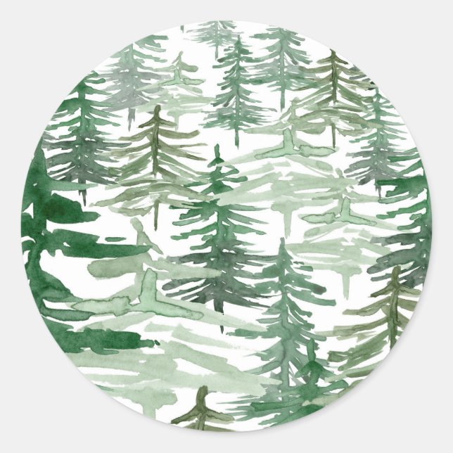 Watercolor Forest Woodland Pattern Envelope Seal (Front)