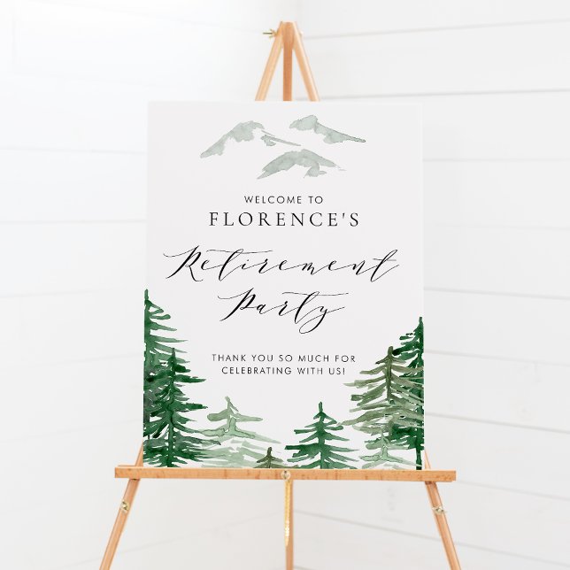 Watercolor Forest Woodland Retirement Party Poster (Creator Uploaded)
