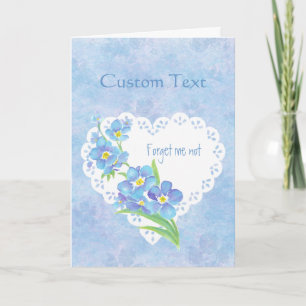 Watercolor Forget-me-not flower Custom Text Card