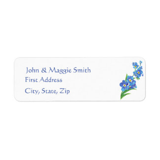 Watercolor Forget me not Flower  Label