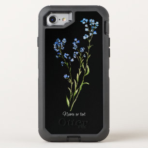 Watercolor Forget-me-not Garden Flower Art OtterBox Defender iPhone SE/8/7 Case
